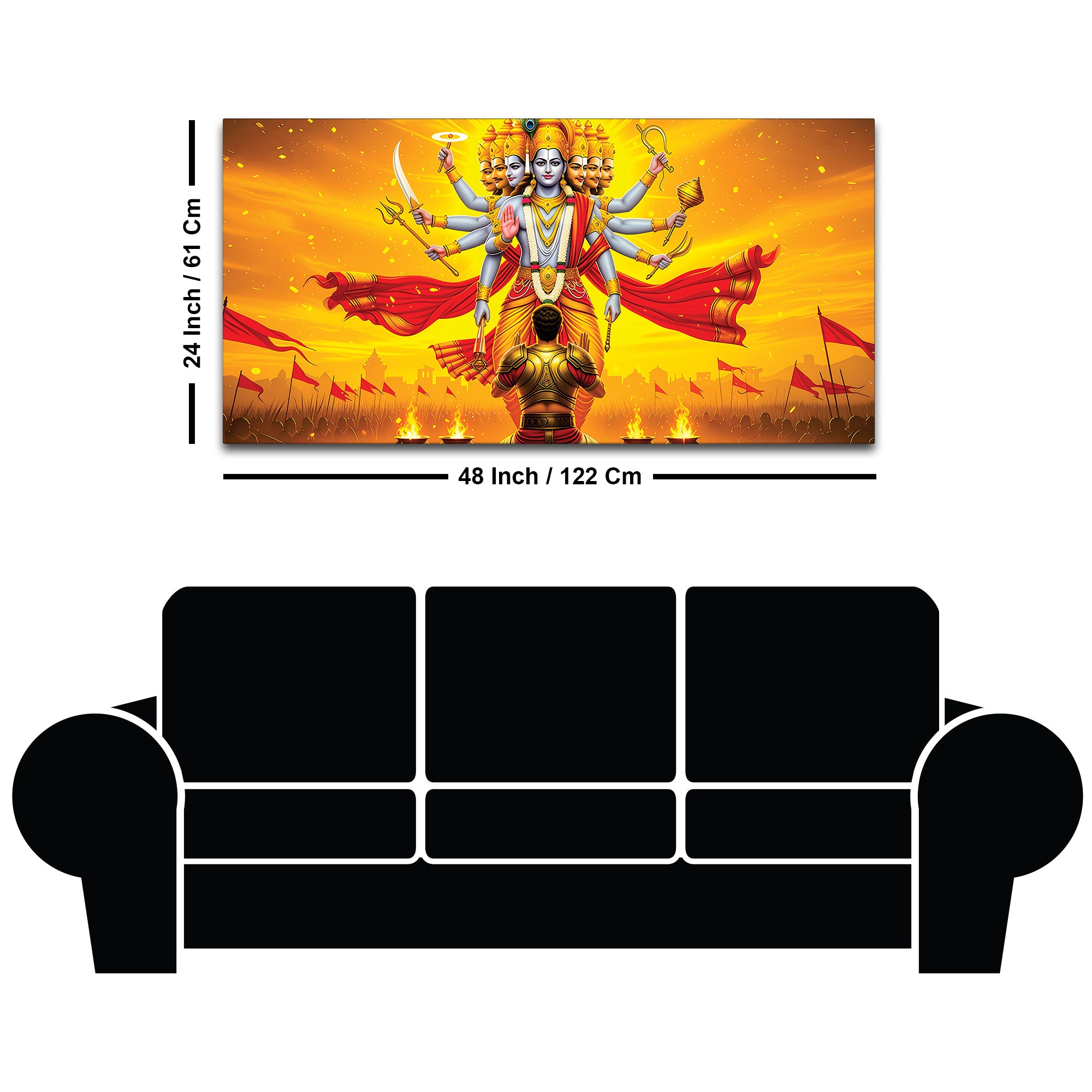 Traditional Vishvarupa Divine Wall Painting on Premium Canvas