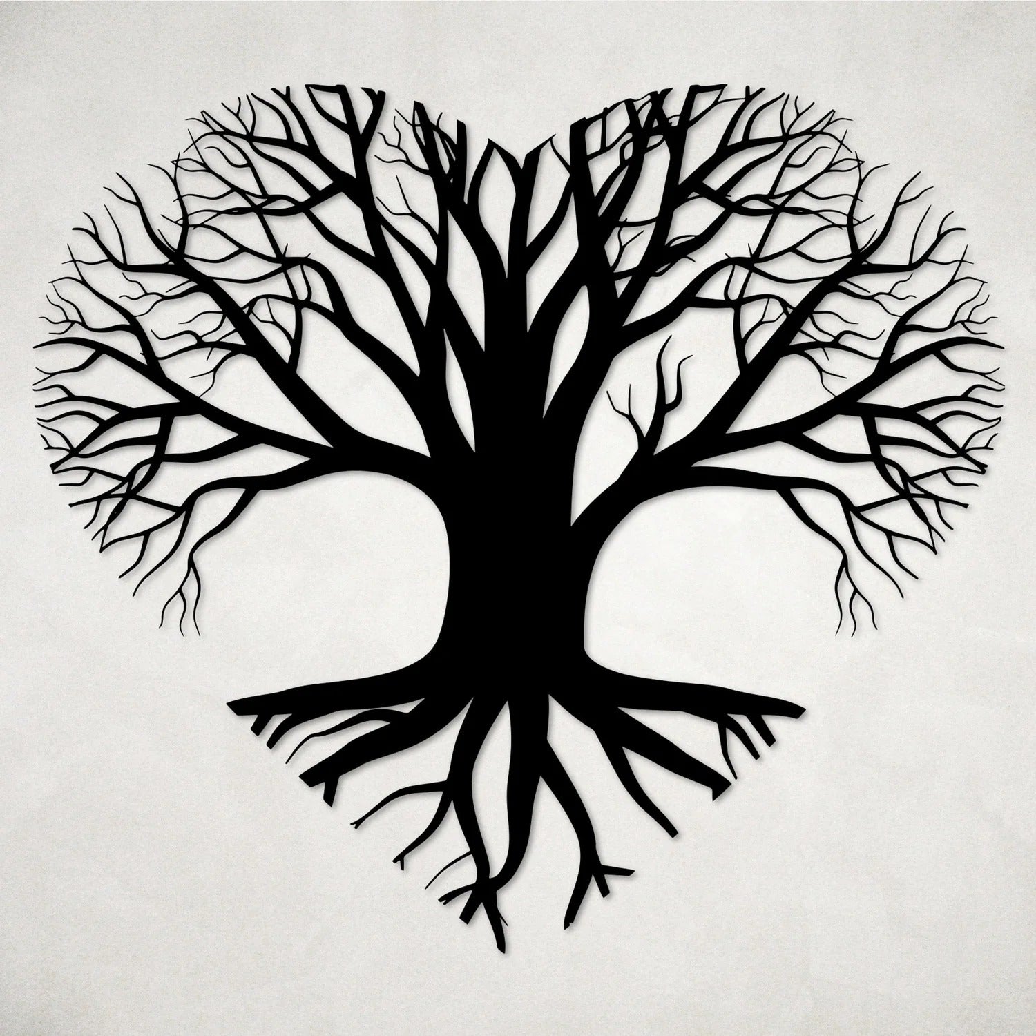Tree of Life Heart Shape Design Metal Wall Art Decor