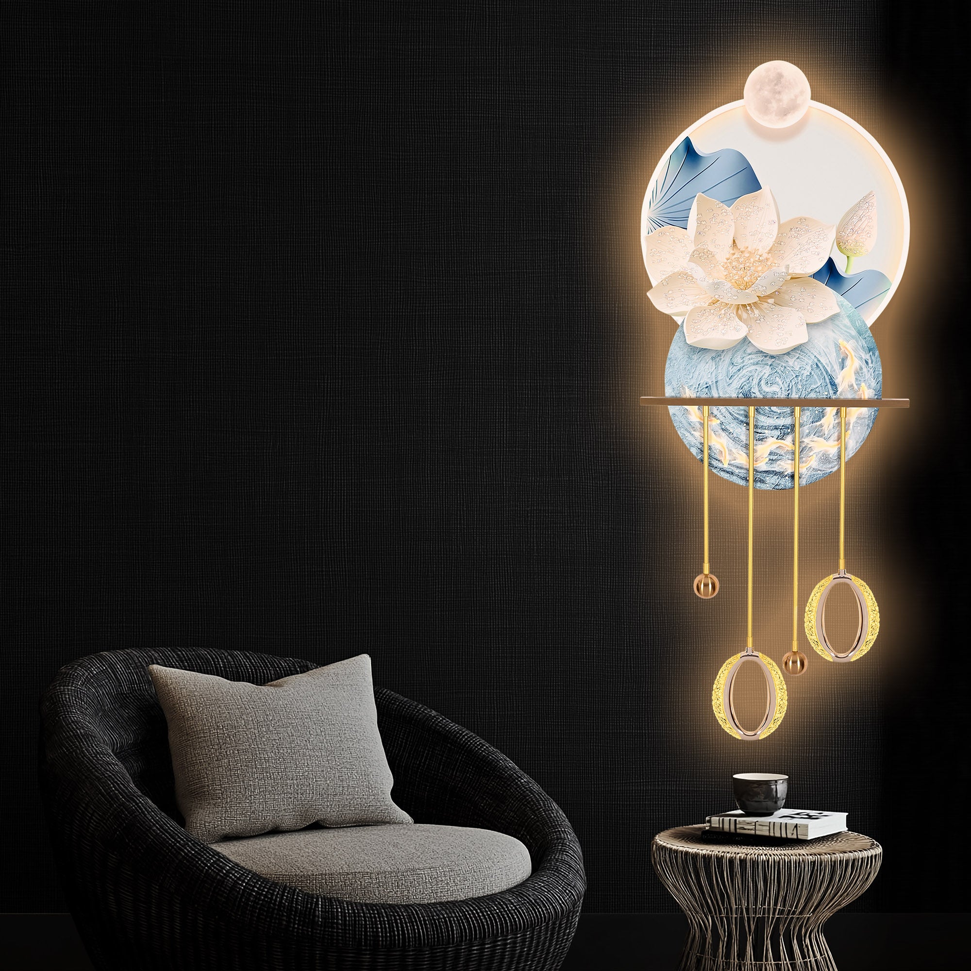 Tree of Serenity Crystal Glass Backlit LED Painting