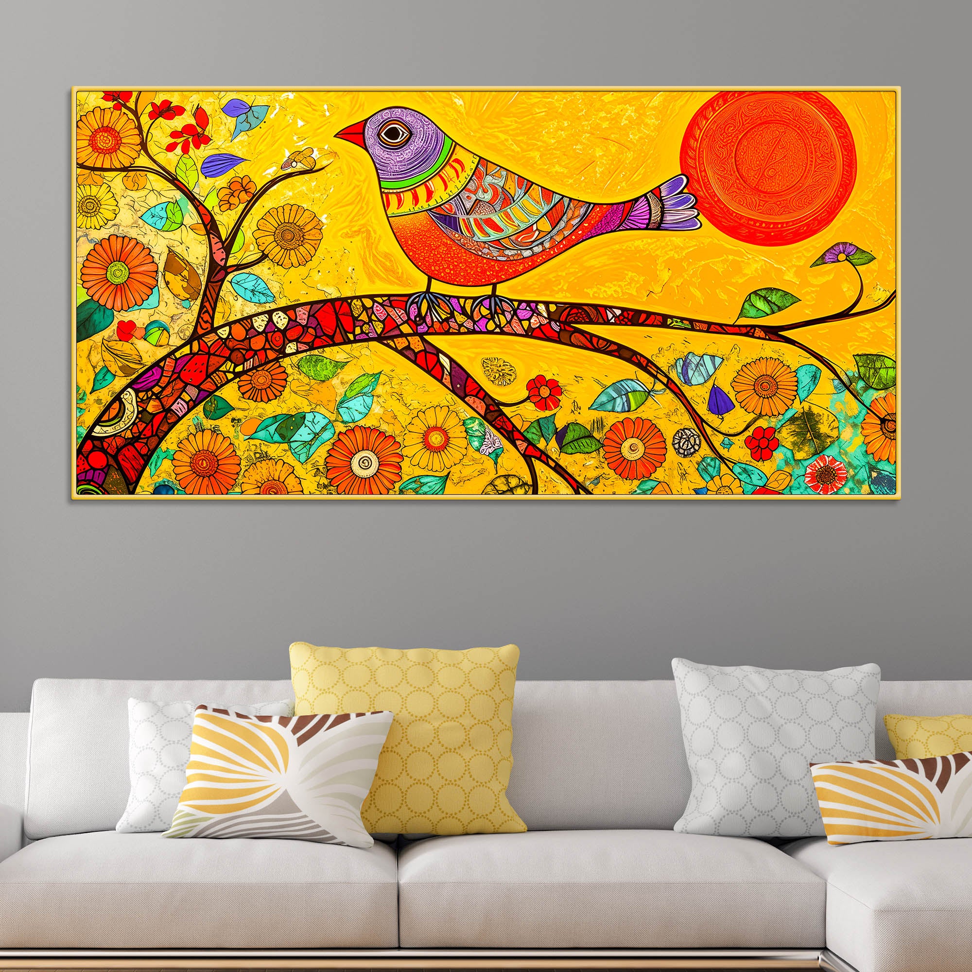 trendy-colorful-bird-canvas-wall-painting-for-modern-homes