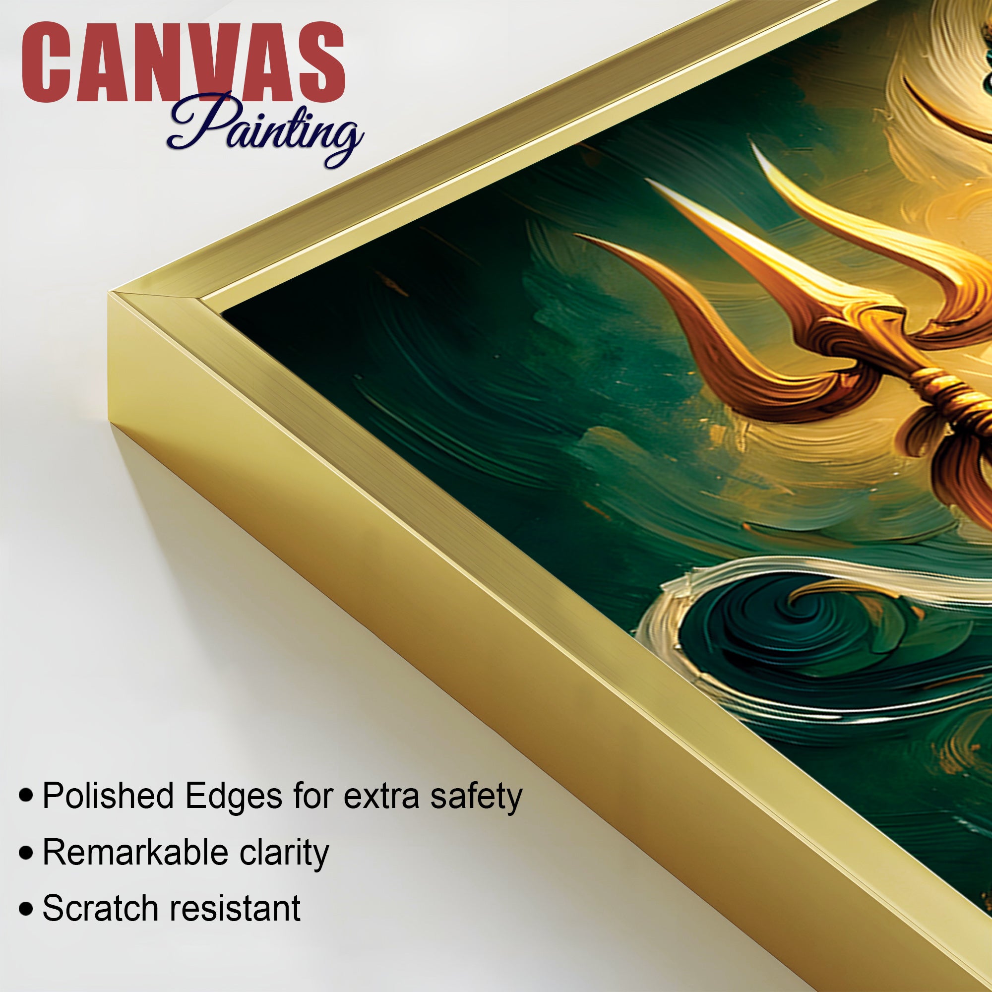 Trishul Shiva Canvas Wall Frame Mahadev Decorative Art Painting