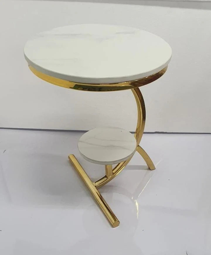 Two-Tier Stylish Round Contemporary Side Table