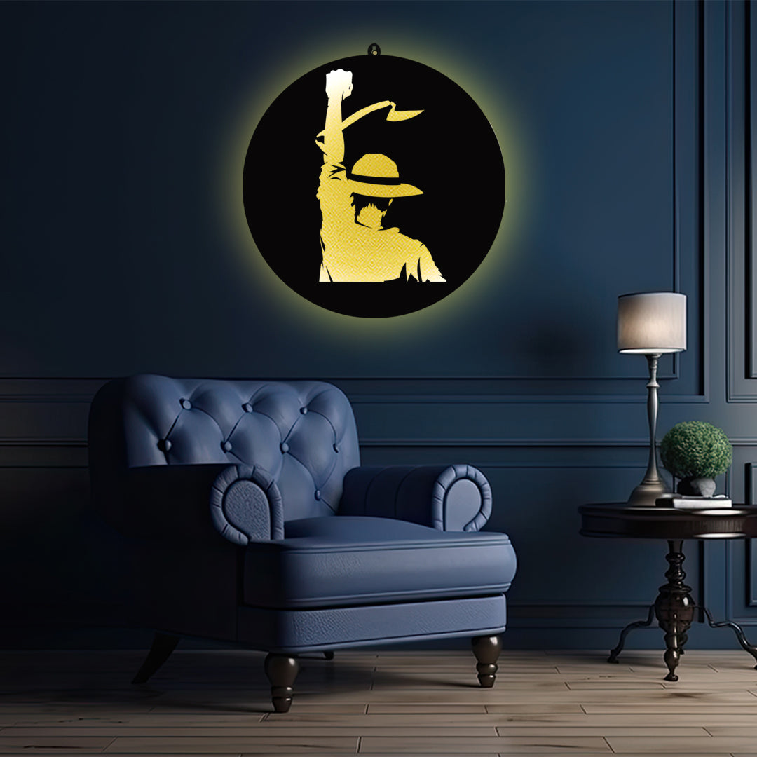 Unique Anime Wall Decor with Raised Fist Pose for Fans