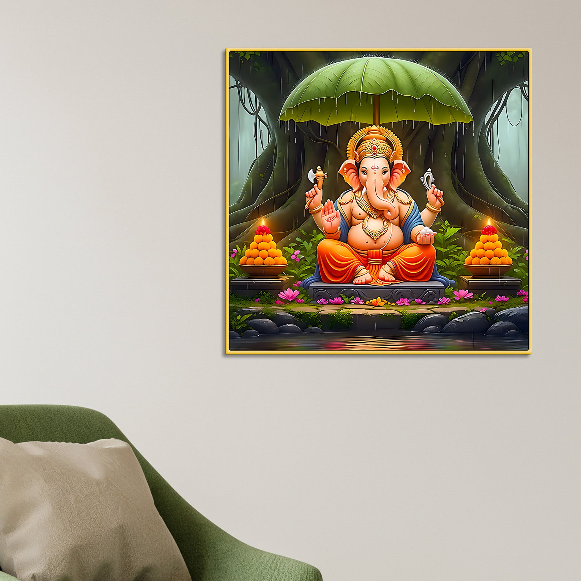 Unique Lord Ganesha Wall Painting