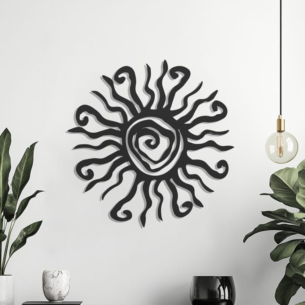 Unique Wacky Sun Design Wall Metal Art Decor