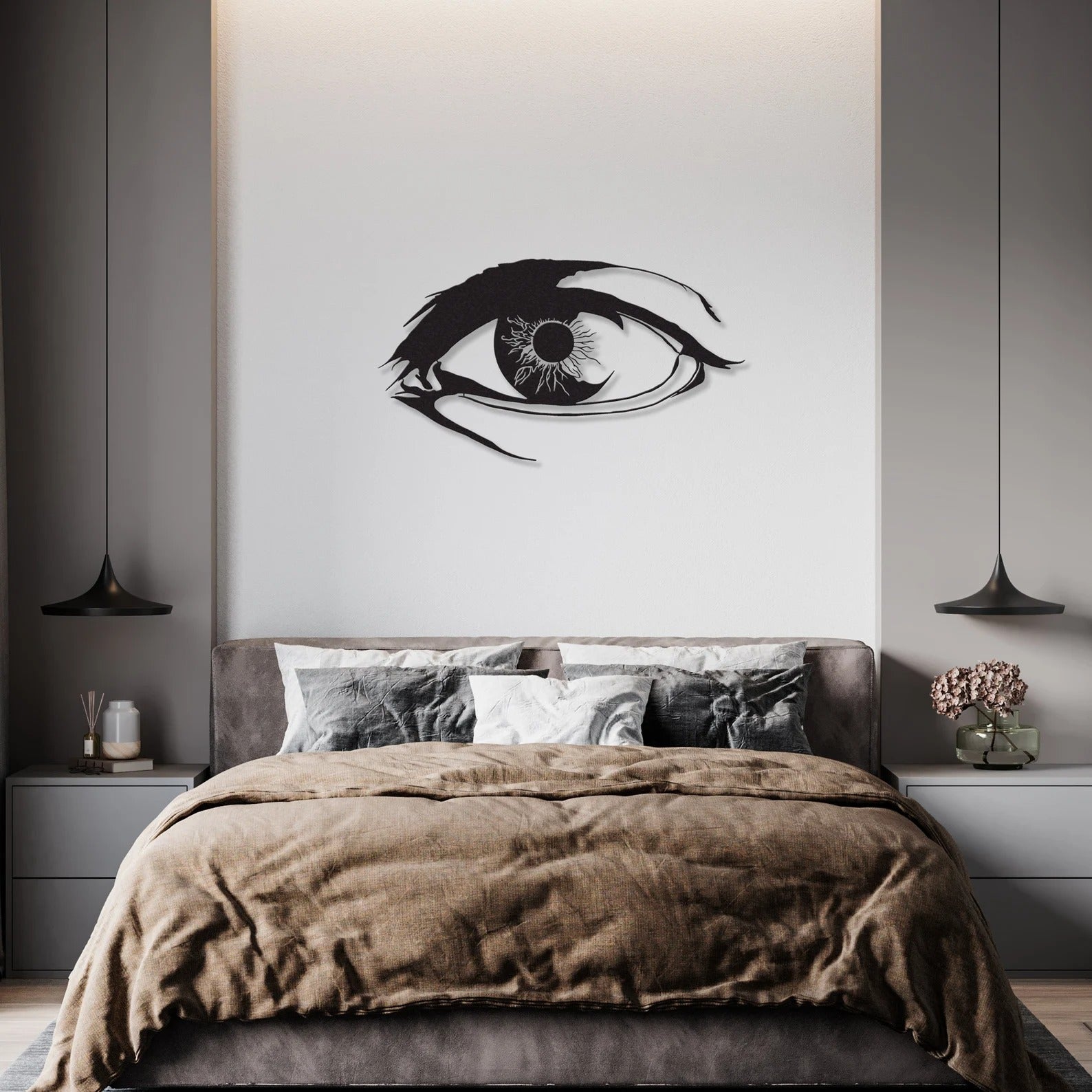 Unique Women Eye Design Metal Art Wall Decor