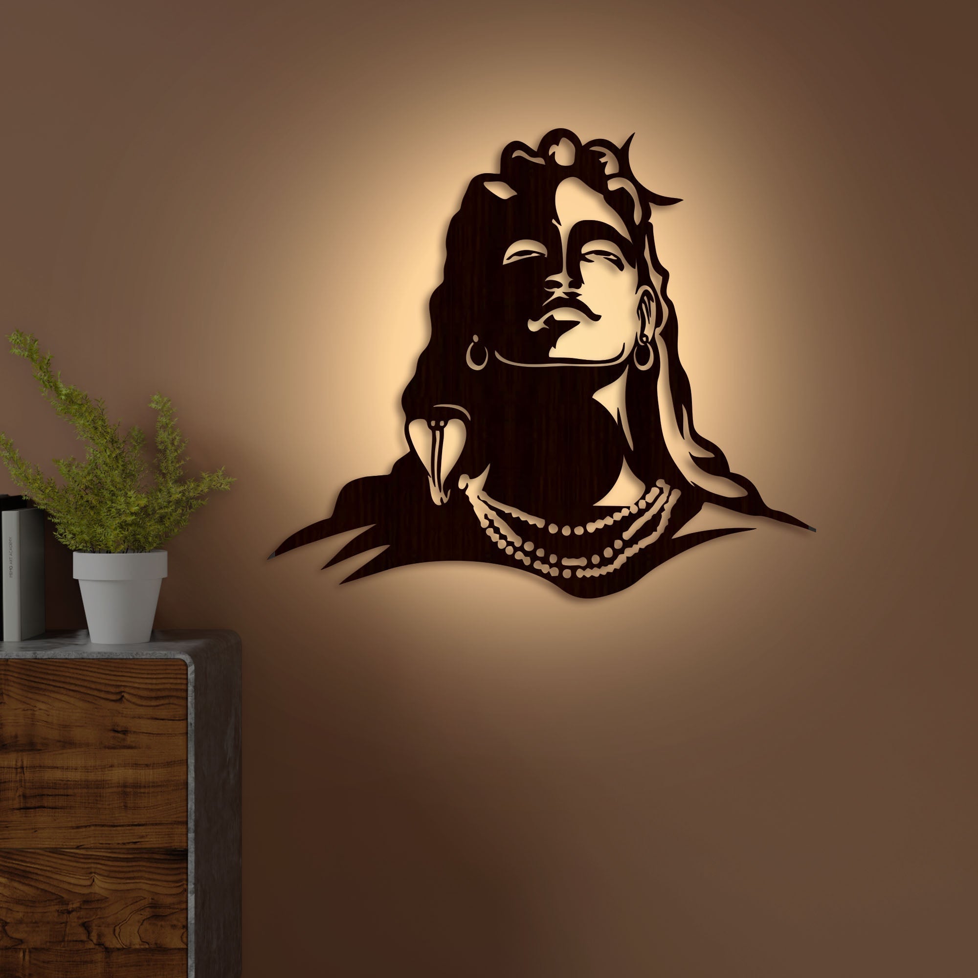 Wooden Wall Hanging with LED Night Light