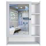  Bathroom Mirror Cabinet with 6 Shelves with White Finish