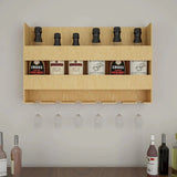 Look Backlit Wall Mounted Mini Bar Shelf in Light Oak Finish