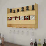 Mini Bar Shelf in Light Oak Finish