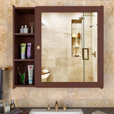 Aesthetic Modern Style Wooden Bathroom Cabinet With 5 Spacious Shelves Brown Finish