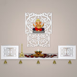 Aesthetic Square Shaped Wall Hanging Wooden Temple