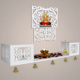 Square Shaped Wall Hanging Wooden Temple