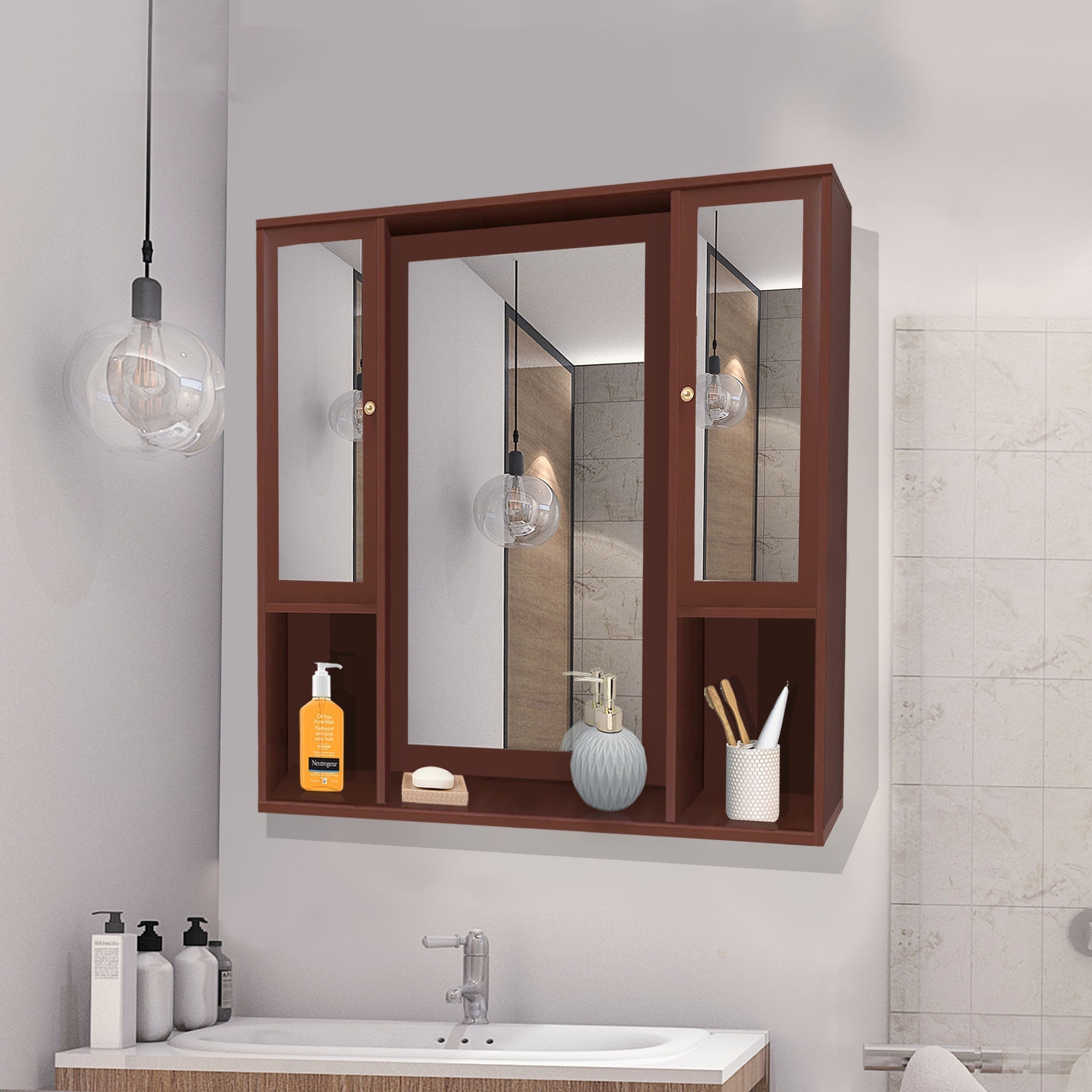 Aesthetic Wooden Bathroom Cabinet