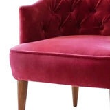 Red Wide Backrest Velvet Sofa Lounge Chair