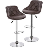 Classic Brown Comfy Leatherette Bar Stool 