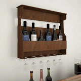  Design MDF Bar Wall Shelf / Mini Bar Shelf in Walnut Finish