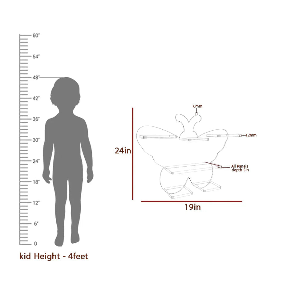 Butterfly Wooden Wall Shelf for Kids