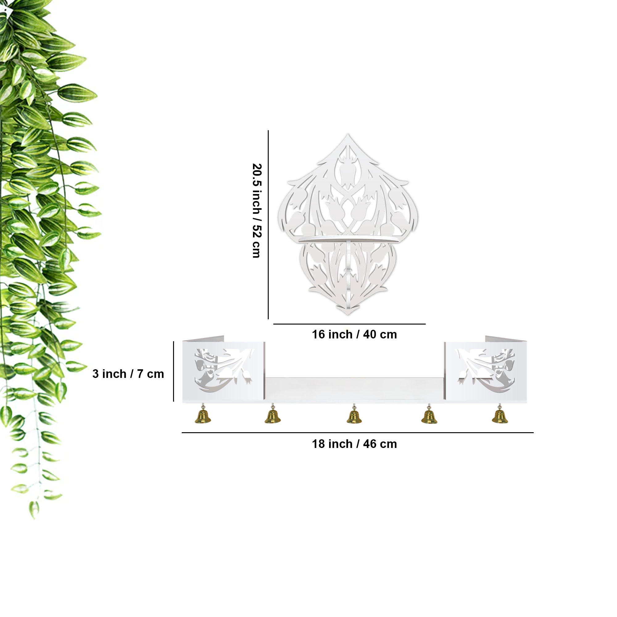 Beautiful Flower Designer Wall Hanging Wooden Temple