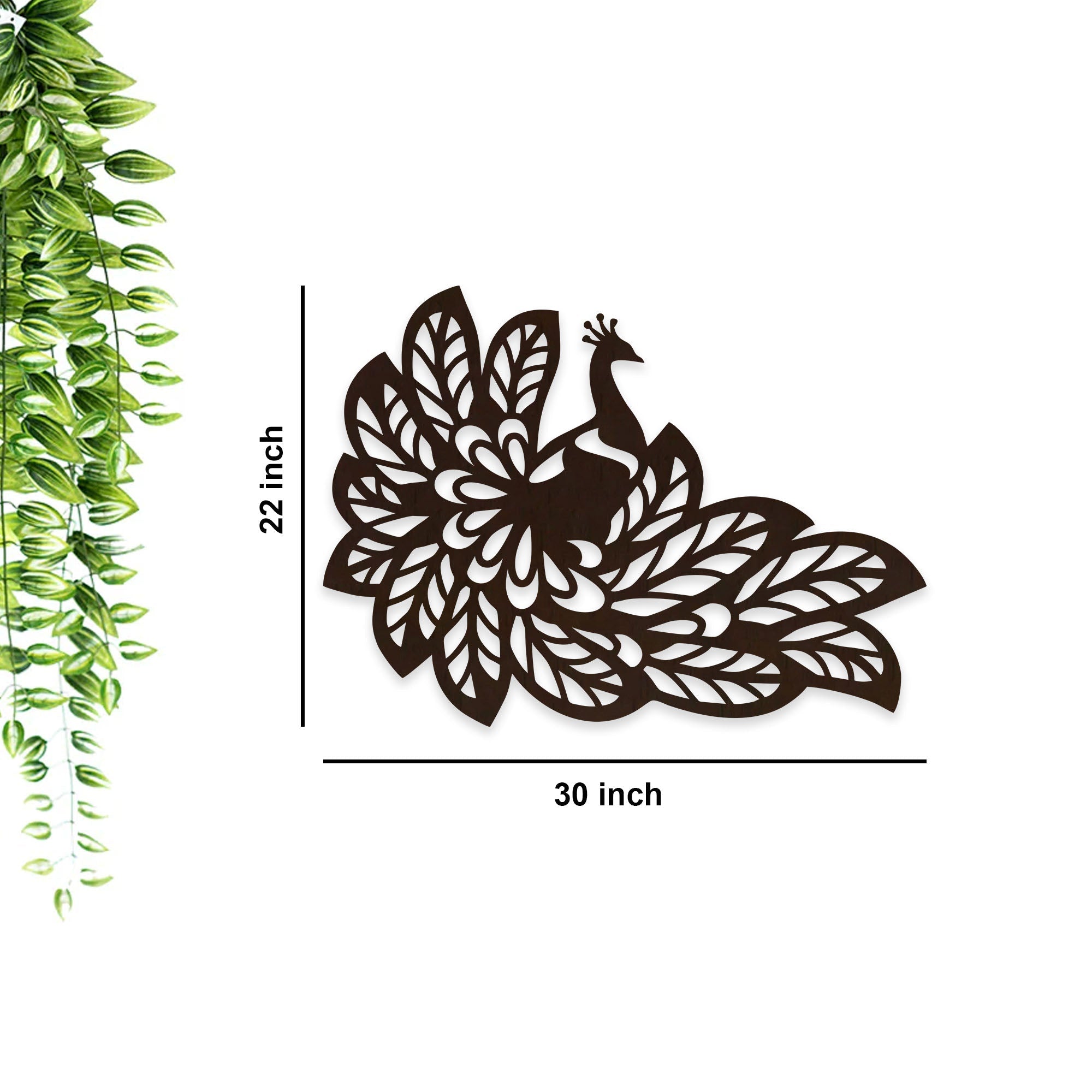 Designer Art Backlit Wooden Wall Decor with LED Night Light Walnut Finish