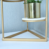 Beautiful Premium Looking Sturdy Metal Planter Stand Marble At Top - 4 Tier