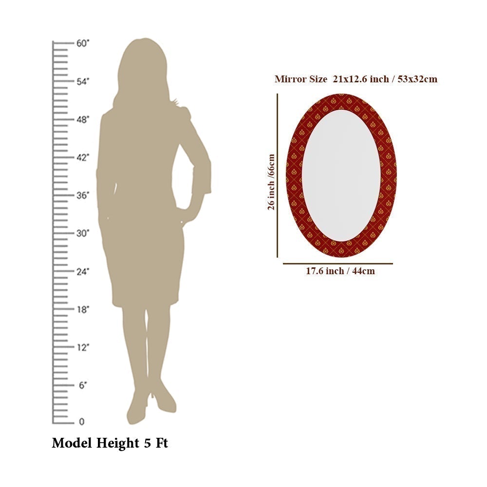 Beautiful Design Oval Printed Mirror