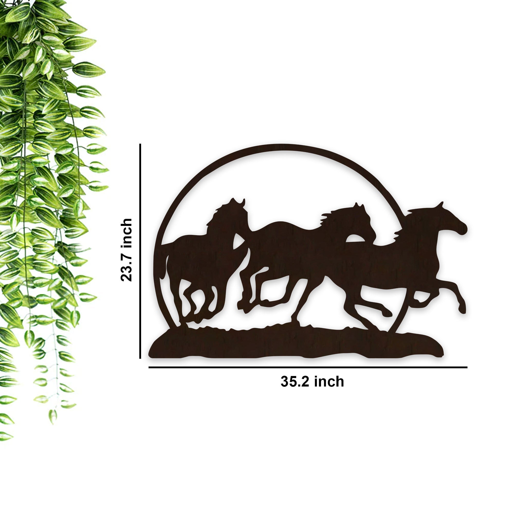 Wooden Wall Decor with LED Night Light Walnut Finish