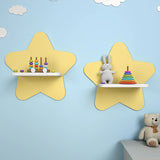 Beautiful Star Wooden Wall Shelf for Kids Set of Two