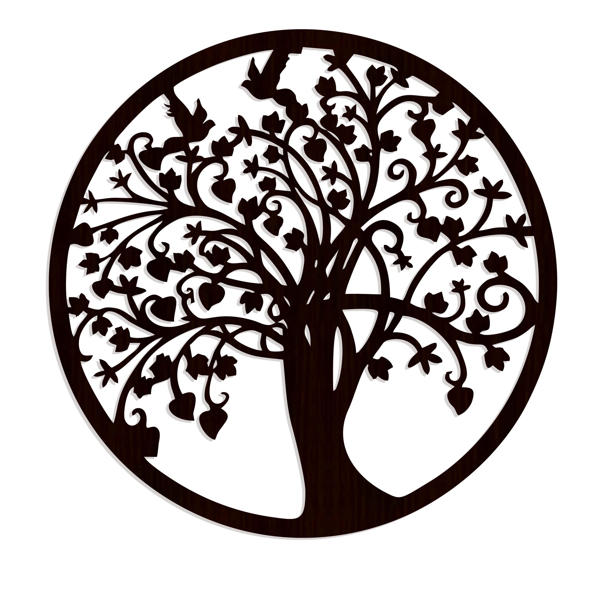 Tree of life Round Backlit Wooden Wall Hanging