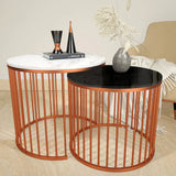 Black & White Copper Nesting Table Set of 2