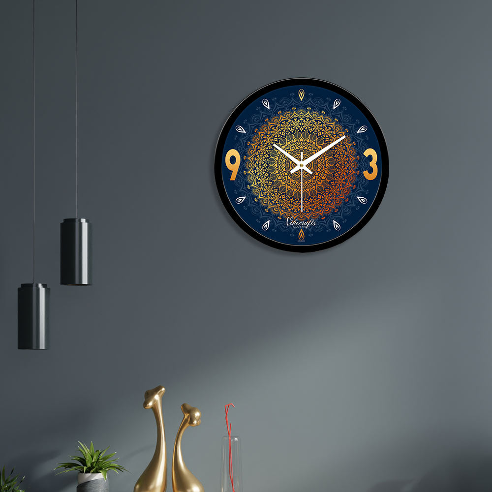 Golden Mandala Designer Wall Clock