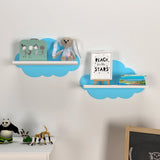 Blue Cloud Shaped Wooden Wall Shelf for Kids