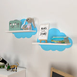 Cloud Shaped Wooden Wall Shelf for Kids