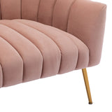Pink Tufted Velvet Sofa Lounge Chair