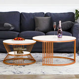 Classic Style Complementing Copper Coffee Table Set of 2