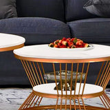 Style Complementing Copper Coffee Table Set of 2