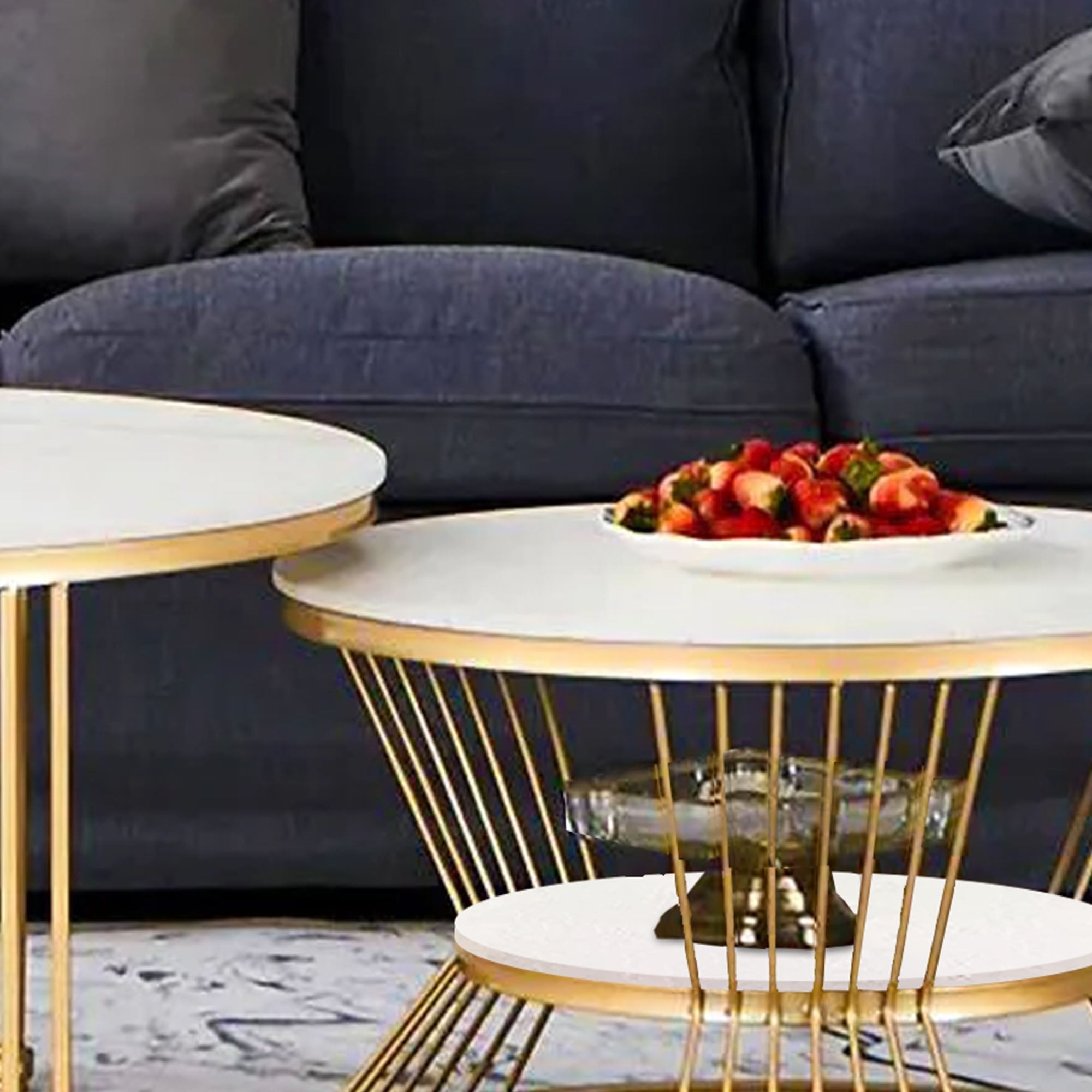 Golden Coffee Table Set of 2 Home Decor items