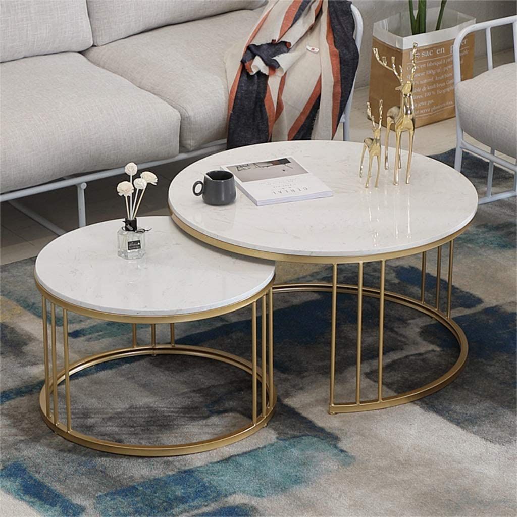 Classic Home Decor Tethered Metallic Premium Table Set of 2