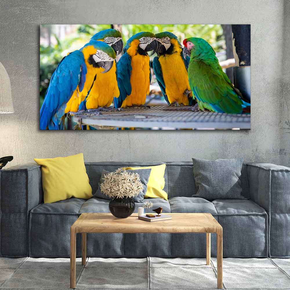 Parrots Canvas Wall Painting
