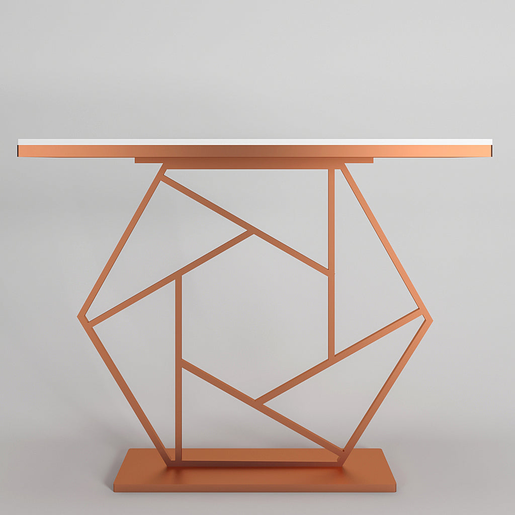 Finish Console Table In Hexagonal Design