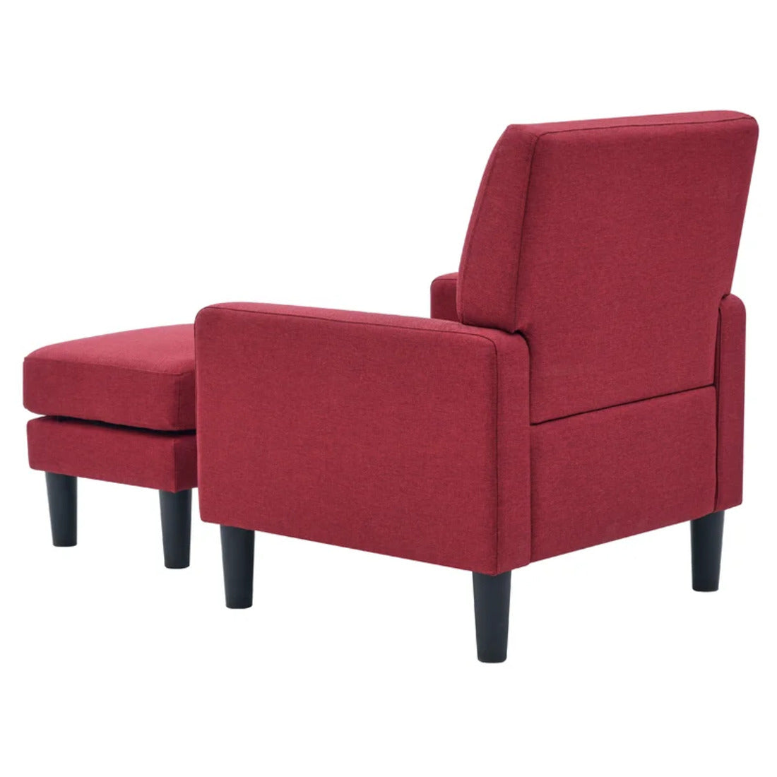 Standard Velvet Comfy Accent Chair with Ottoman