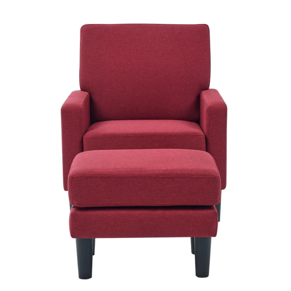 Velvet Comfy Accent Chair with Ottoman