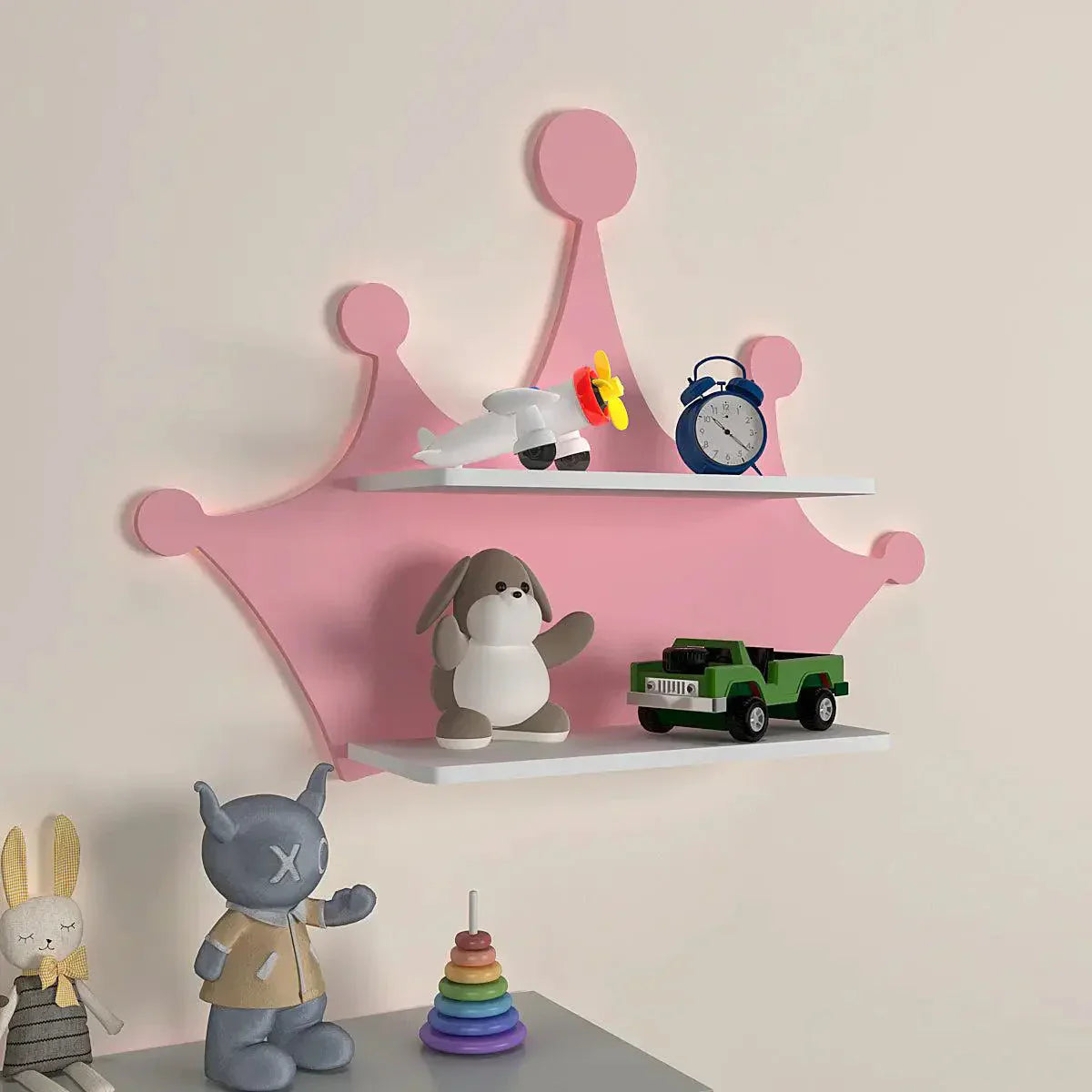 Shape Wooden Wall Storage Shelf for Kids