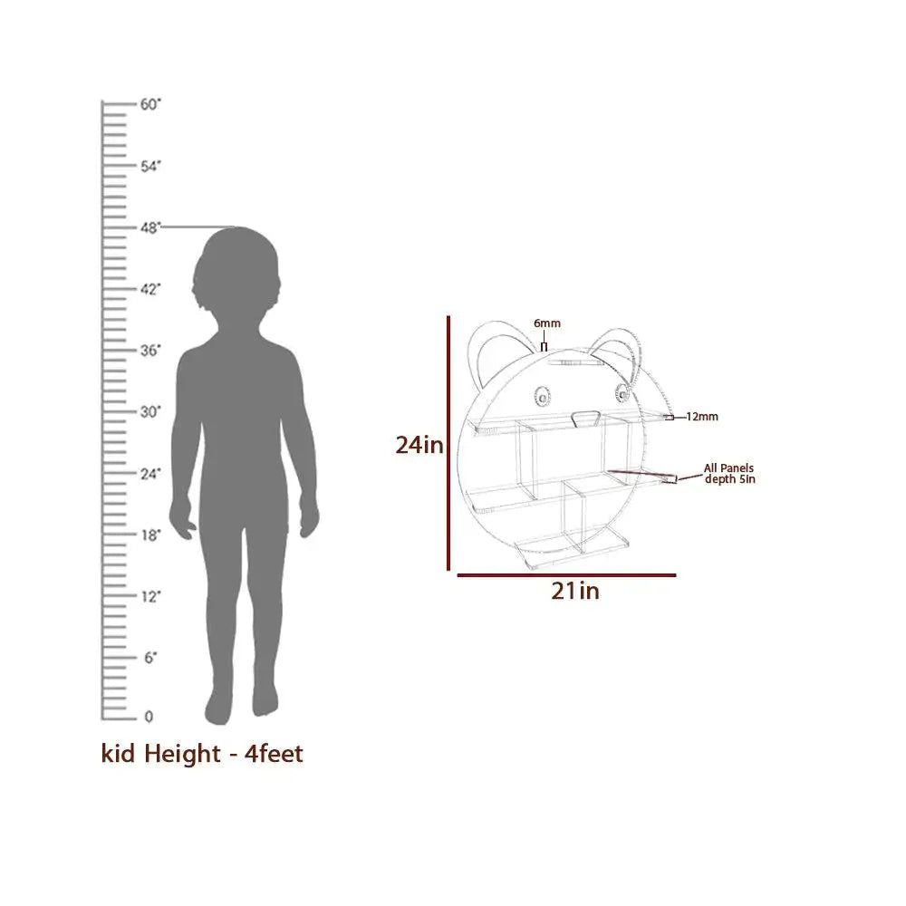 Shape Wooden Wall Storage Shelf for Kids