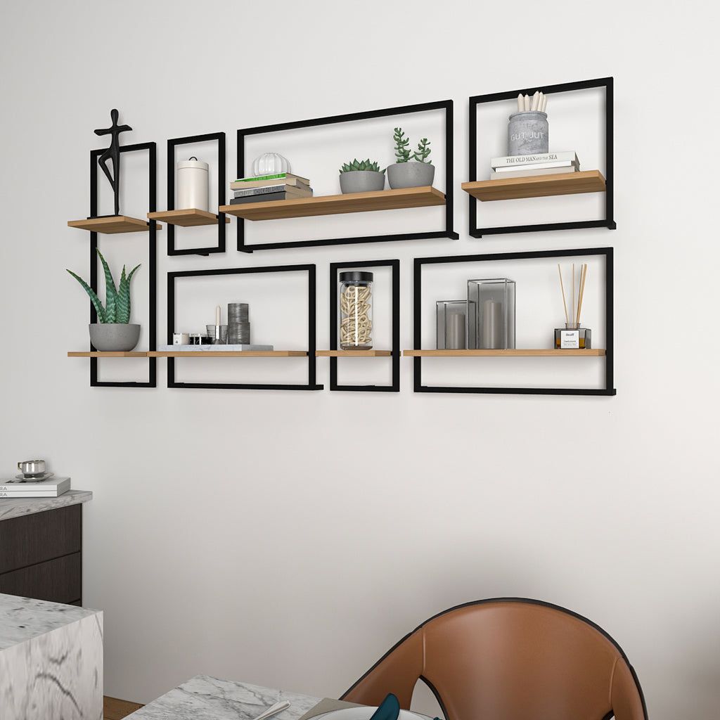 Decorative Metal Framed Wall Shelves