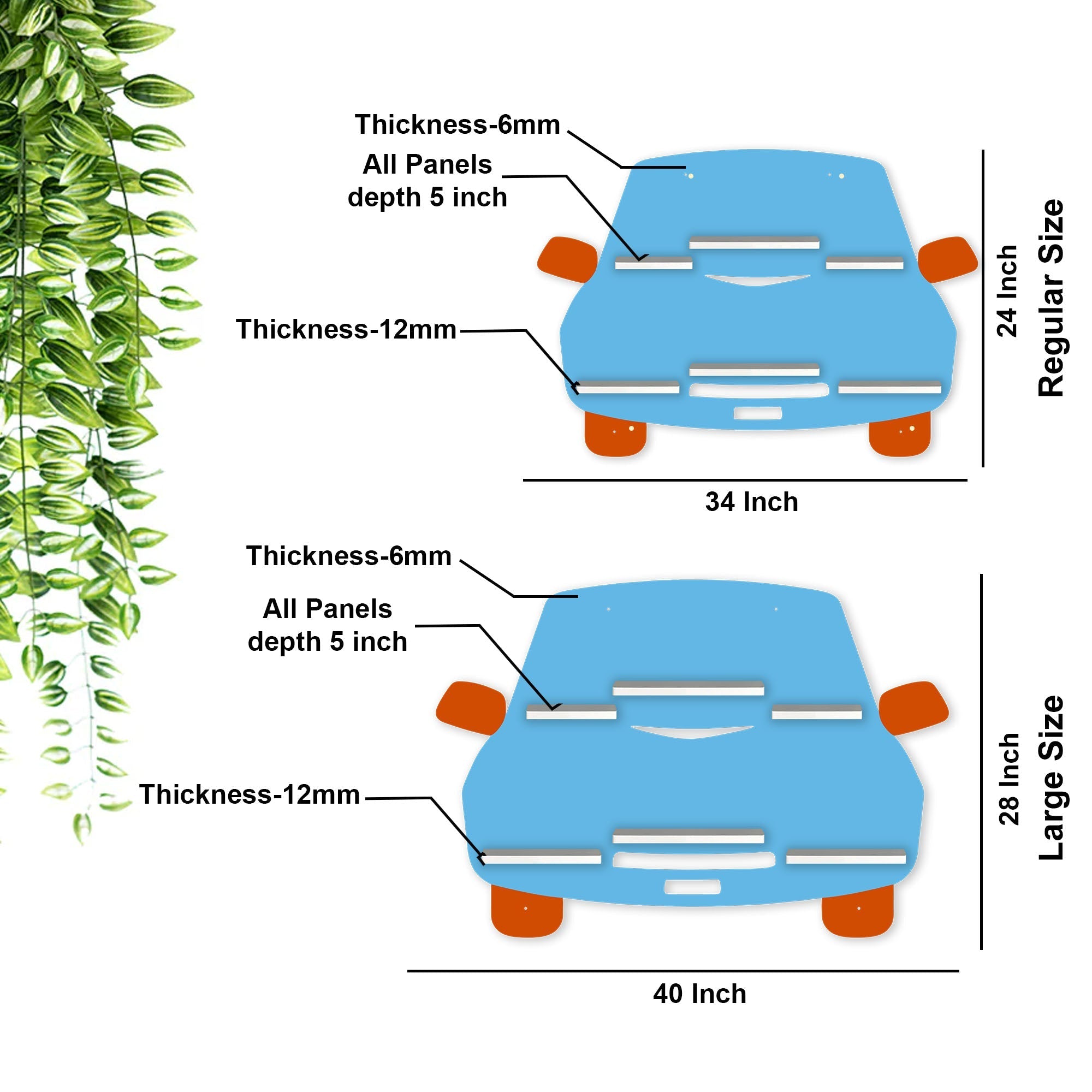 Designer Car Wooden LED Light Wall Shelf