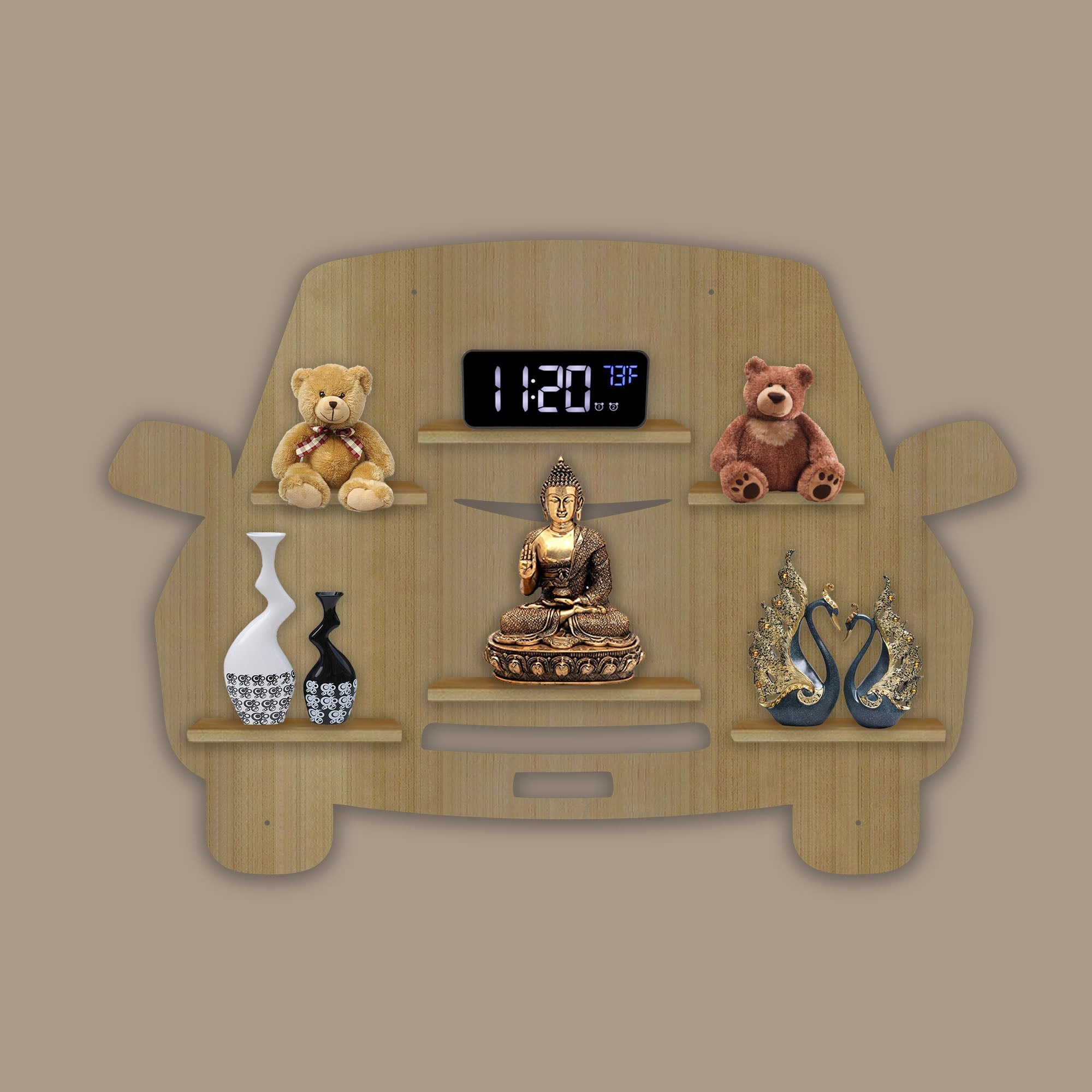 Wall Shelf with Oak Finish