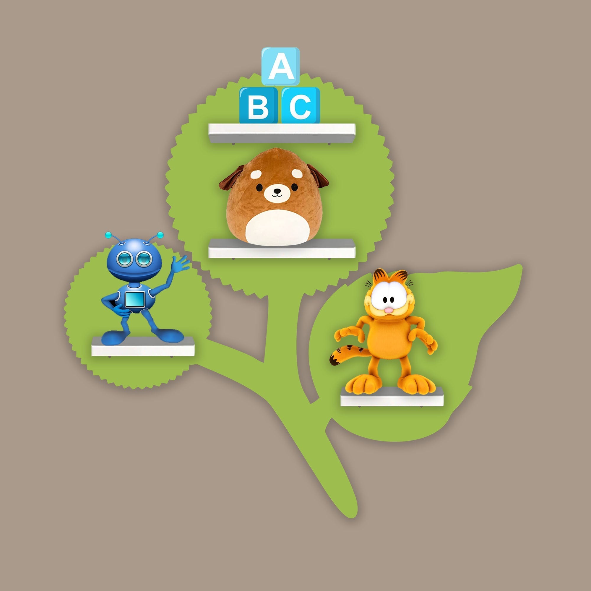 Wooden LED Light Wall Shelf for Kids