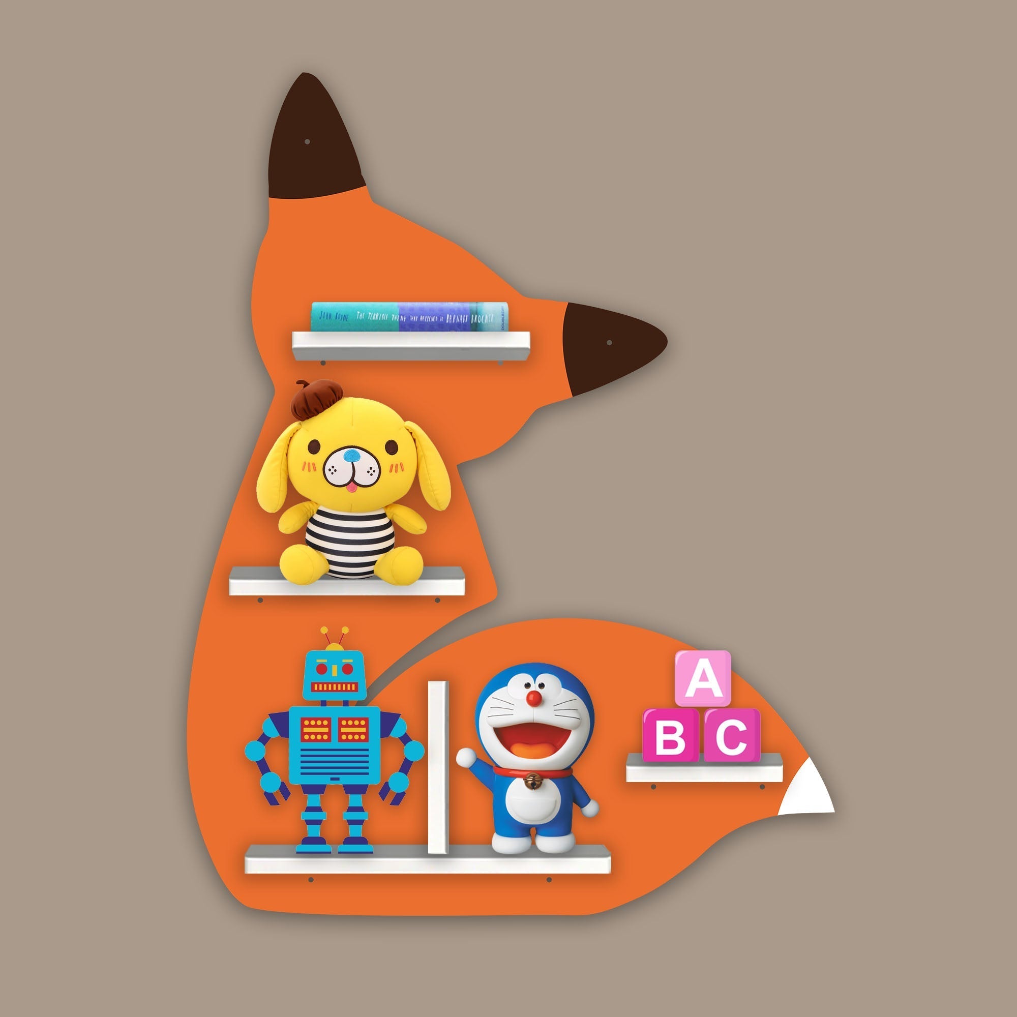 Wooden LED Light Wall Shelf for Kids