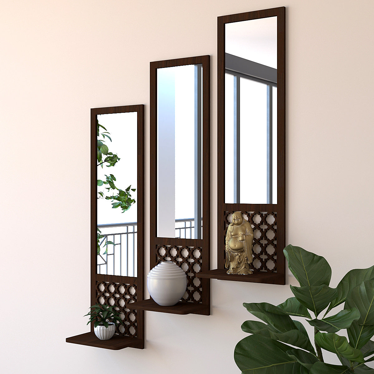 Long Wall Mirror-Set of 3